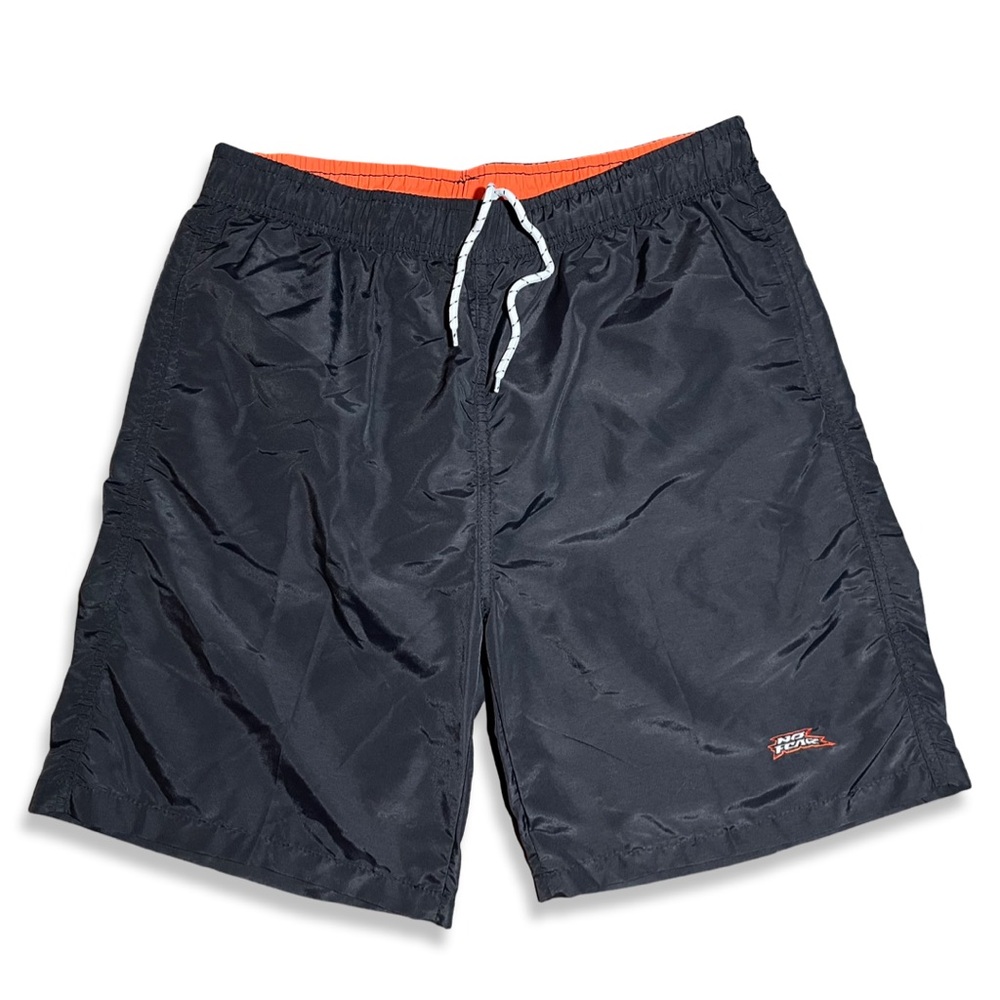 Men's Black and Orange Shorts